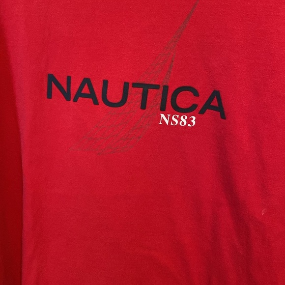 Nautica Mens red t shirt size Large EUC - Picture 2 of 3